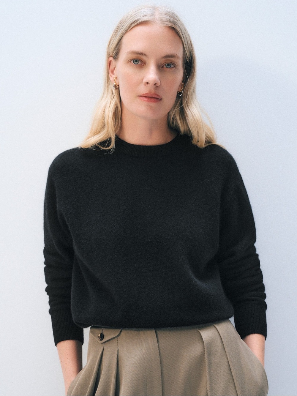 NWOT Halogen Black 100% Cashmere Sweater